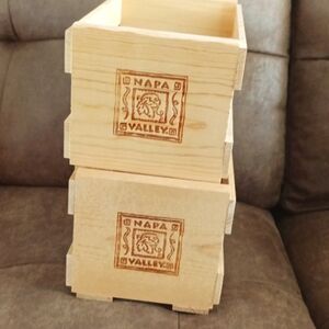 Napa Valley Wooden Storage Crates - Natural Brown